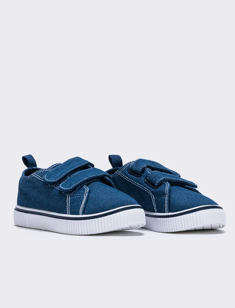 Scarpa in denim con doppio strappo bambino - Denim