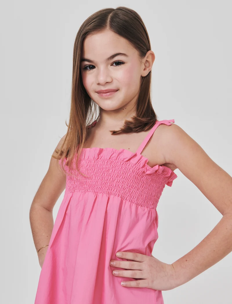 Abito con spalline e volant eleganti - Rosa big bubble