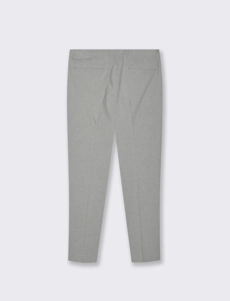 Pantaloni Formal Fit Micro Struttura Melange - Grigio mel.