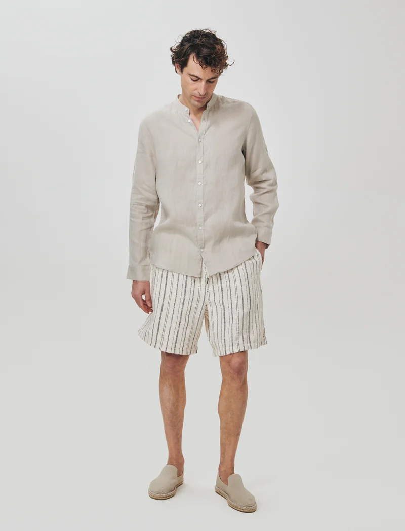 Bermuda jogger in tessuto jacquard - Beige ecru