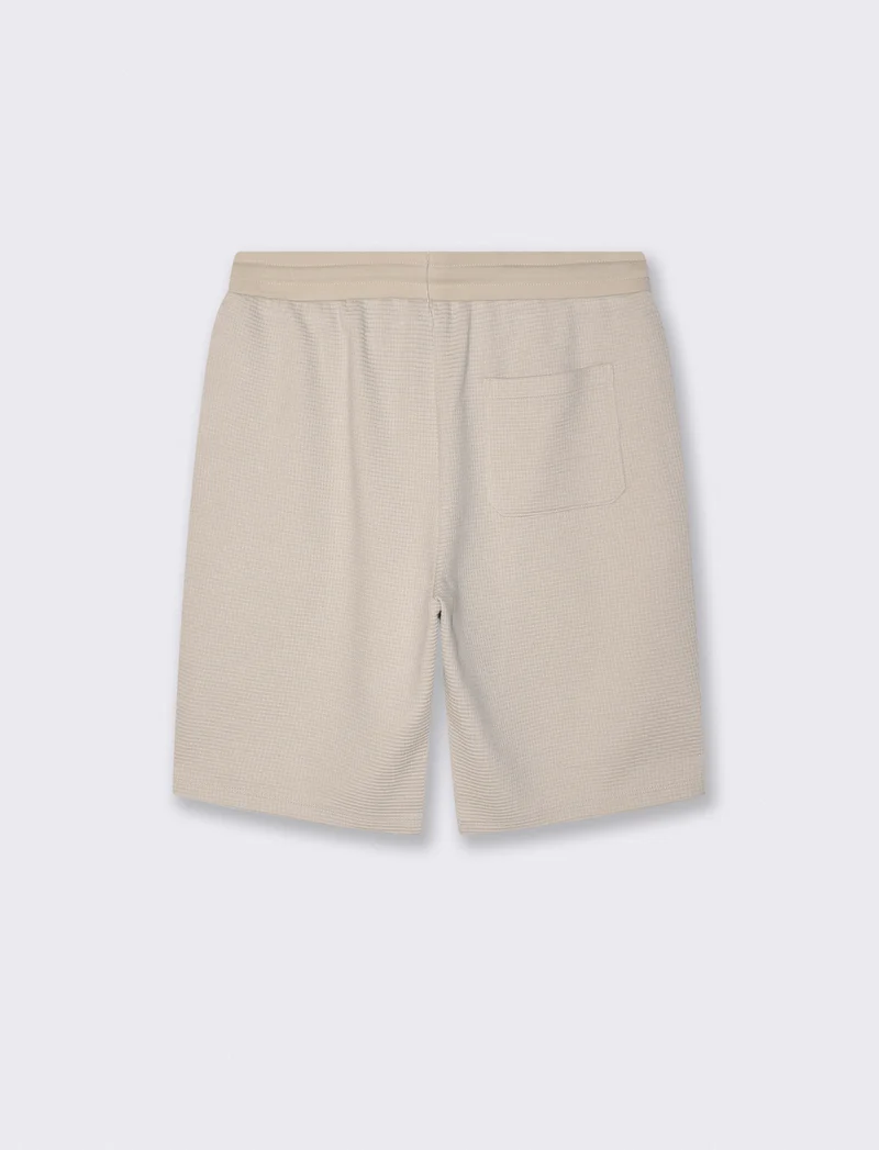 Bermuda Jogger in Tessuto Waffle - Grigio ghiaccio