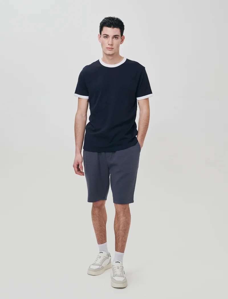 Bermuda Jogger in Tessuto Waffle - Avion