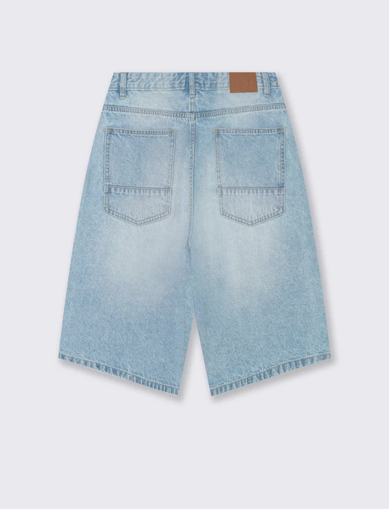 Bermuda Jeans Skater Fit in Denim Slavato - Denim