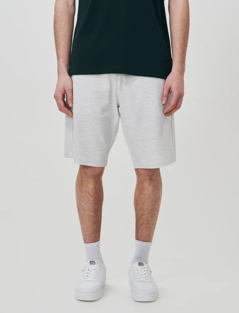 Bermuda Piquet con Vita Jogger Regolabile - Grigio mel.