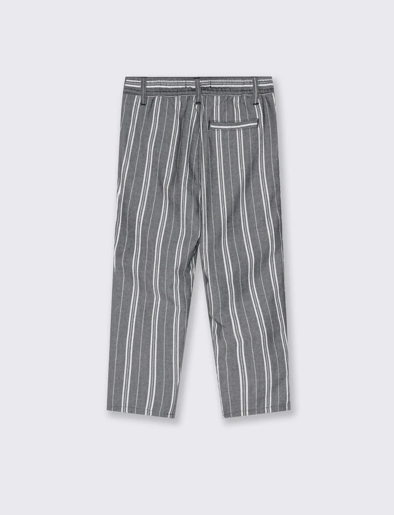 Pantaloni jogger rigati in cotone e lino - Righe