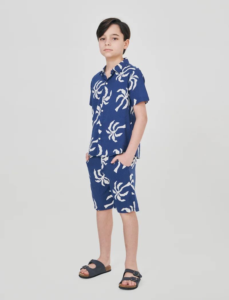 Bermuda in cotone stampato e versatile - Righe