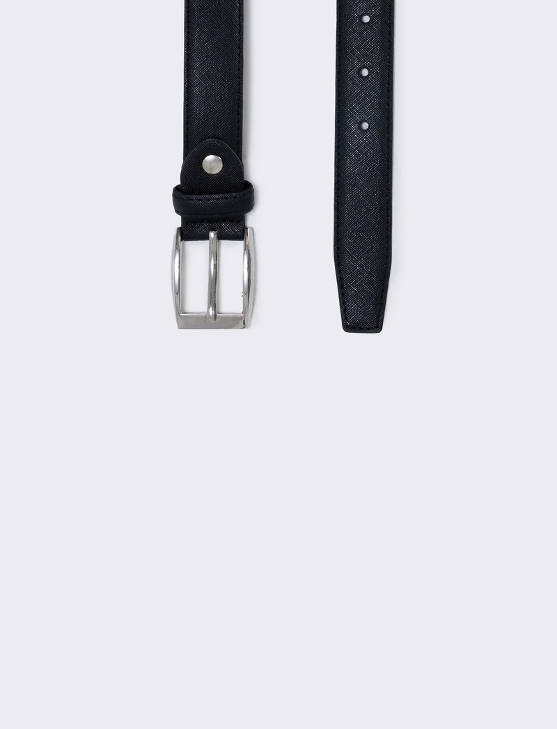 Cintura saffiano uomo elegante e versatile - Nero