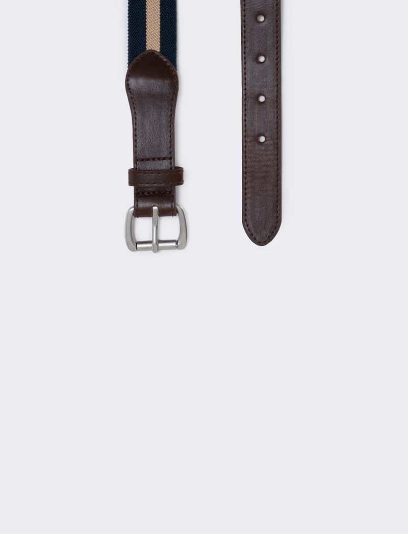 Cintura elastica a righe stilosa - Blu