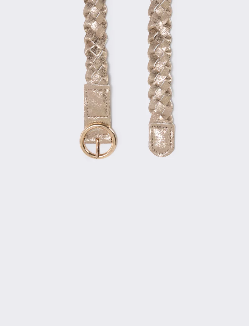 Cintura intrecciata metallizzata elegante - Oro