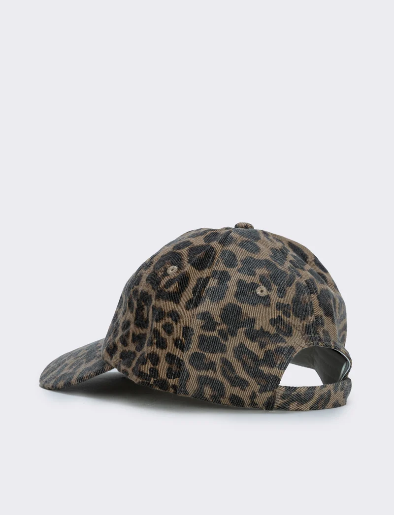 Cappello baseball leopardato delavè - Marrone