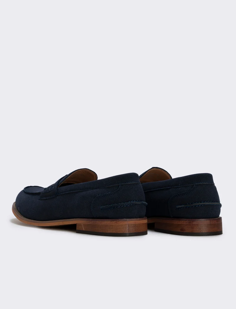 Mocassino scamosciato uomo in poliuretano - Blu