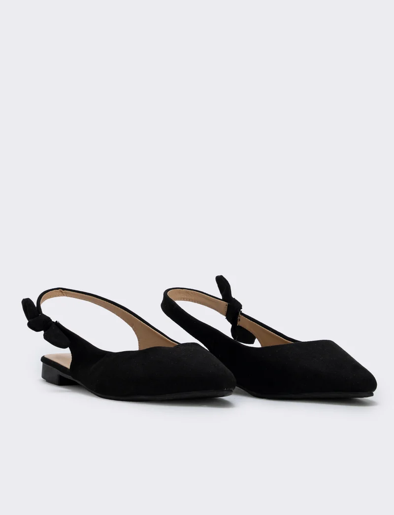 Slingback con fiocco laterale - Nero