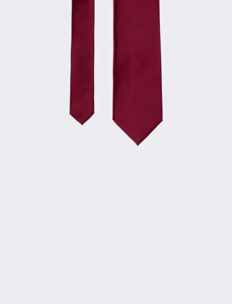 Cravatta raso 8 cm per uomo elegante - Bordeaux