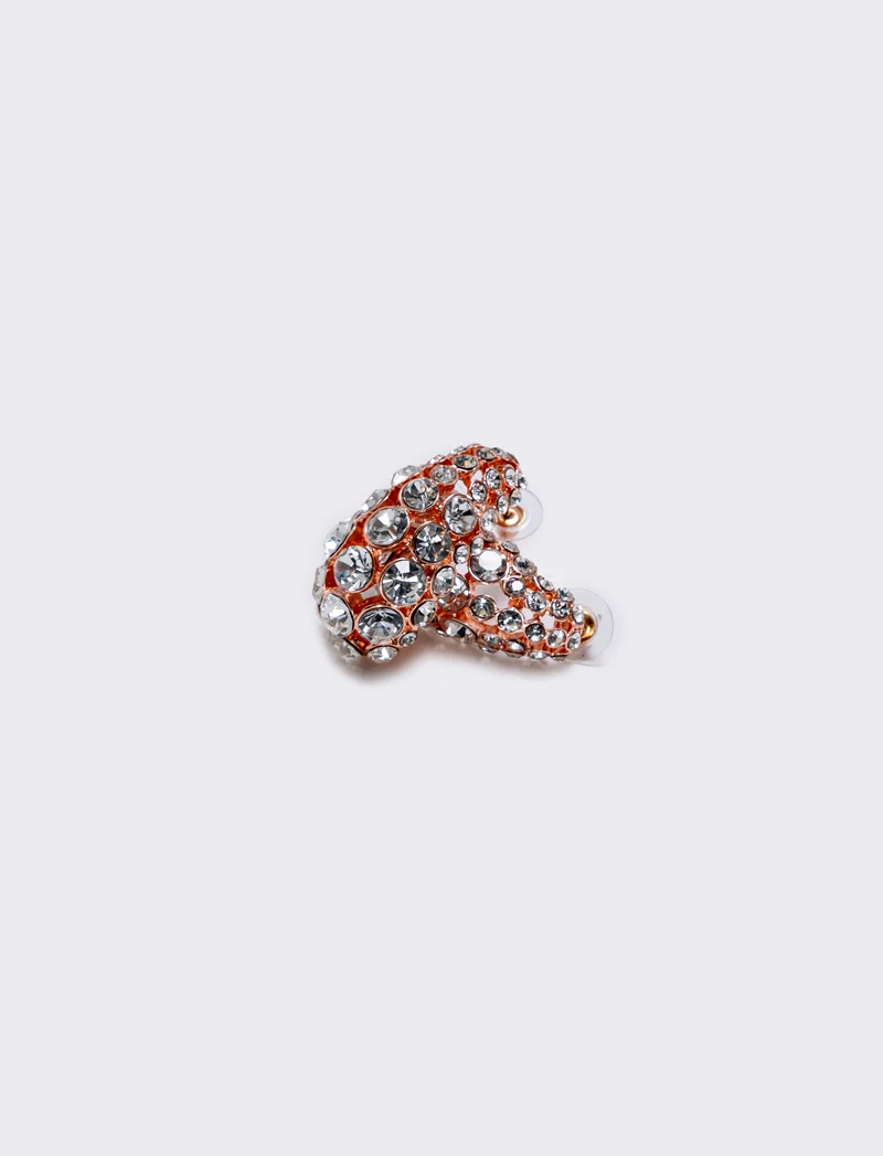 Orecchini goccia grandi con strass eleganti - Oro rosa