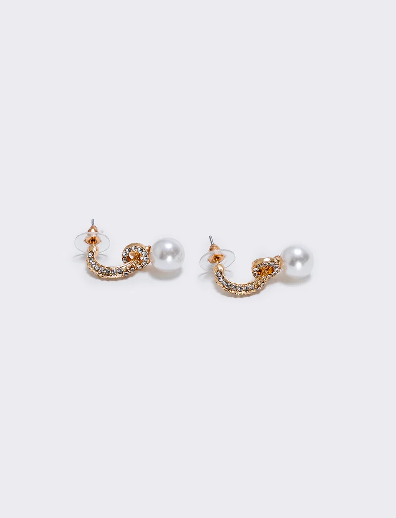 Orecchini in perla e strass - Oro
