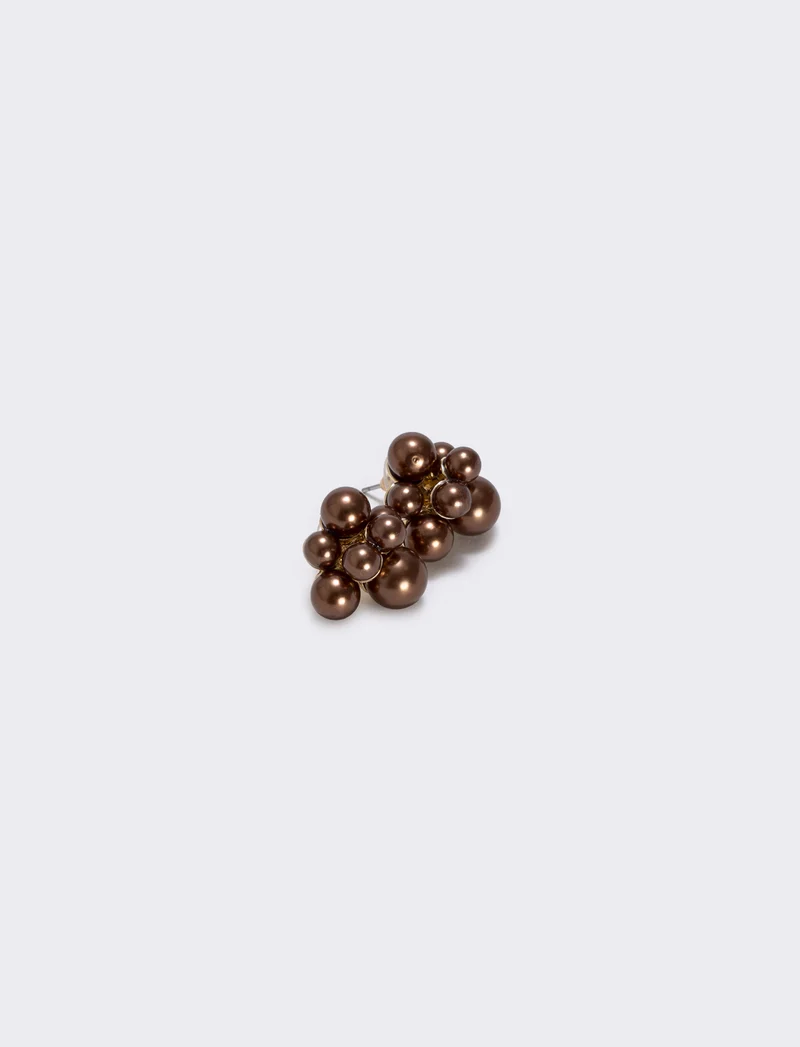 Orecchino grappolo di perle eleganti - Rame