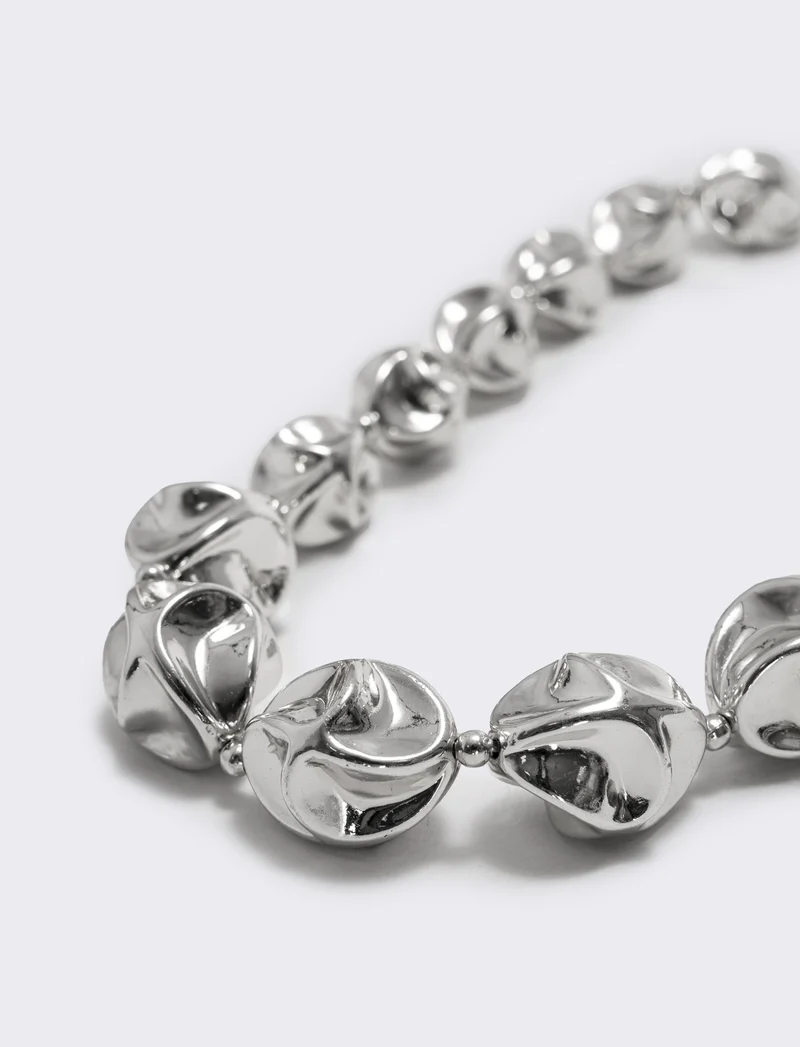 Collana di palline martellate - Argento