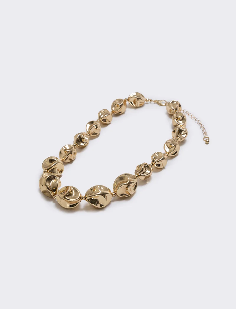 Collana di palline martellate - Oro