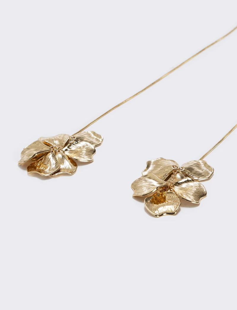 Collana saliscendi con petali eleganti - Oro