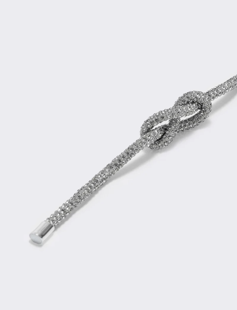 Bracciale strass con nodo tubolare - Trasparente