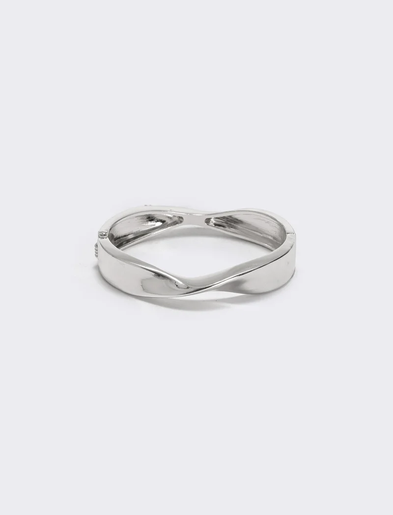 Bracciale rigido attorcigliato - Argento