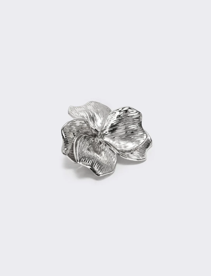 Anello con petali e ciondolo - Argento