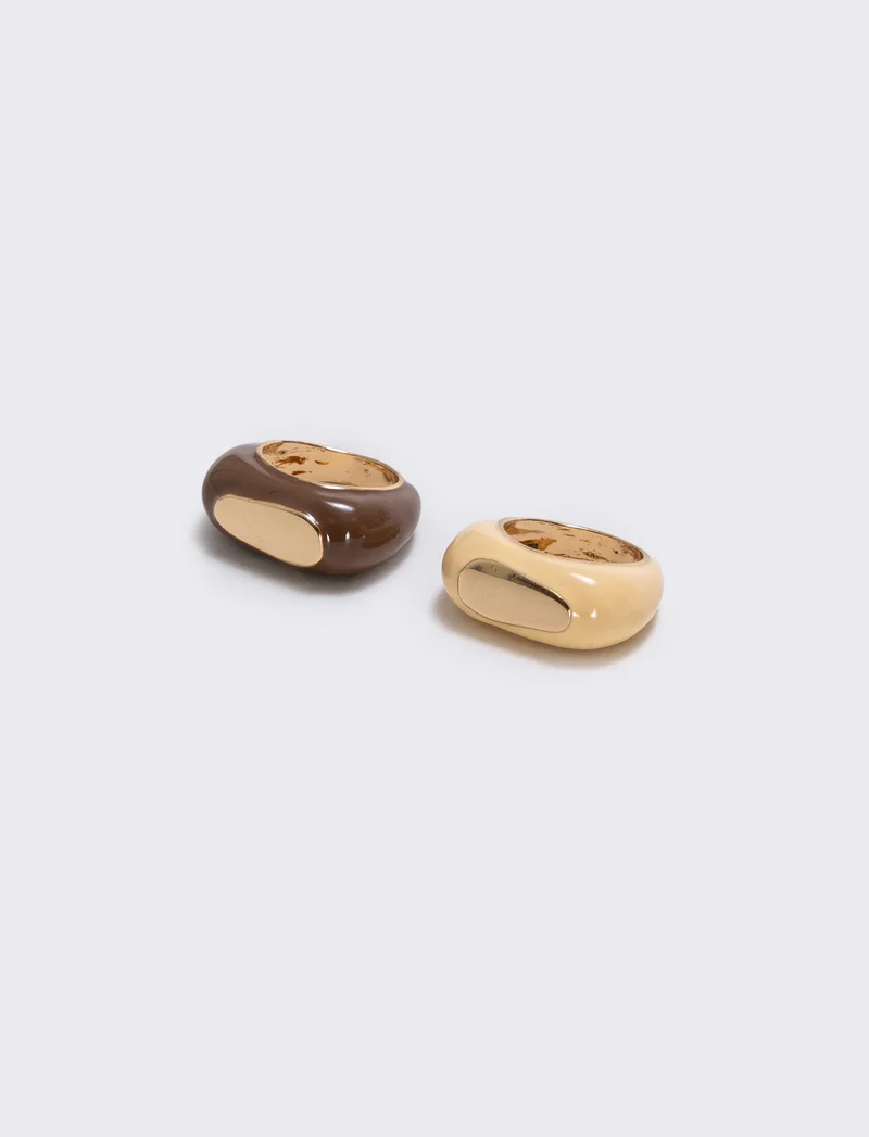 Anelli con pietra elegante - Beige