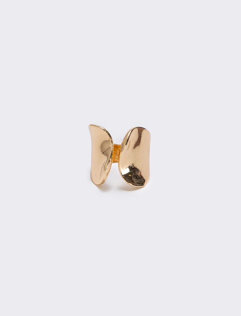 Anello incavo con due fascioni eleganti - Oro