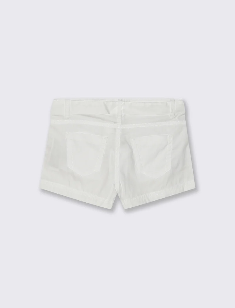 Pantaloncino cinque tasche da bambina - Bianco