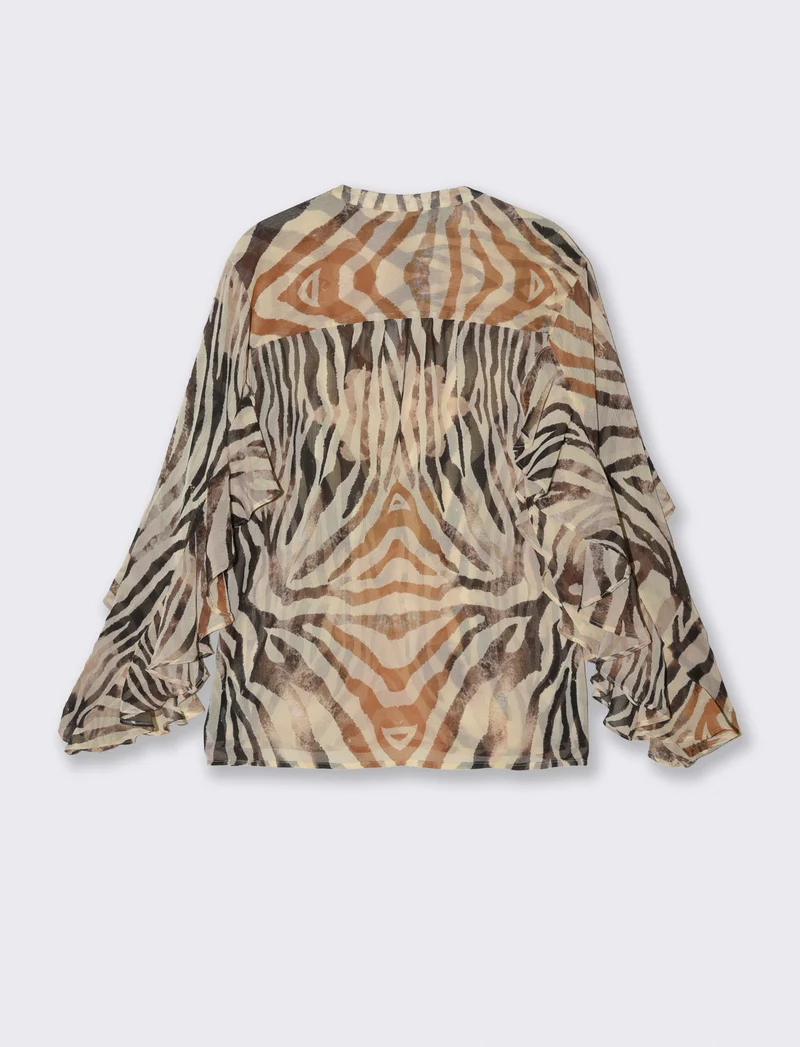 Blusa con rouches e scollo a V - var 2