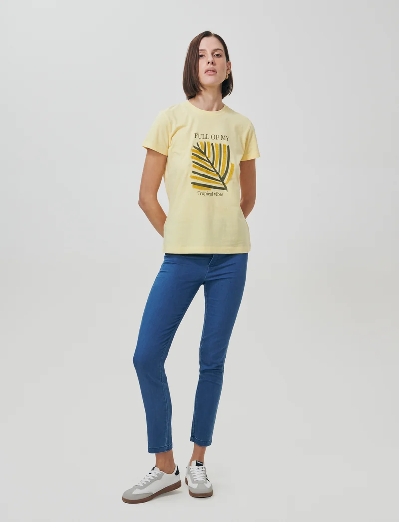 Jeggings con elastico e tasche retro - Denim