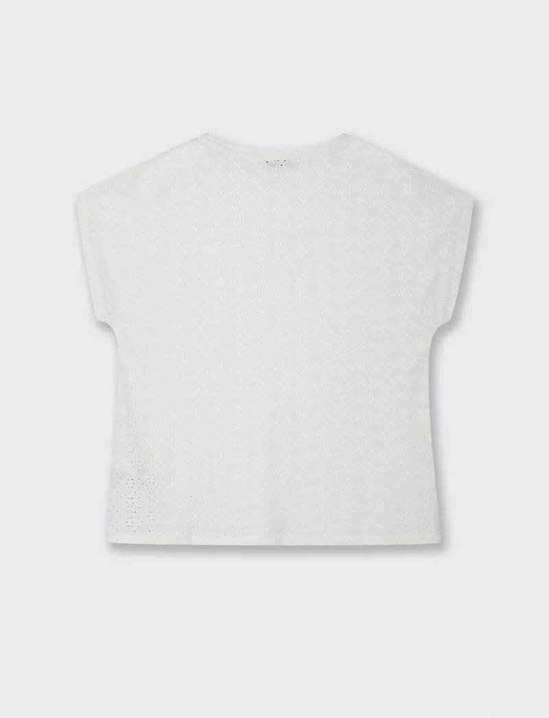 T-Shirt Girocollo a Maniche Corte Fit Morbido - Bianco