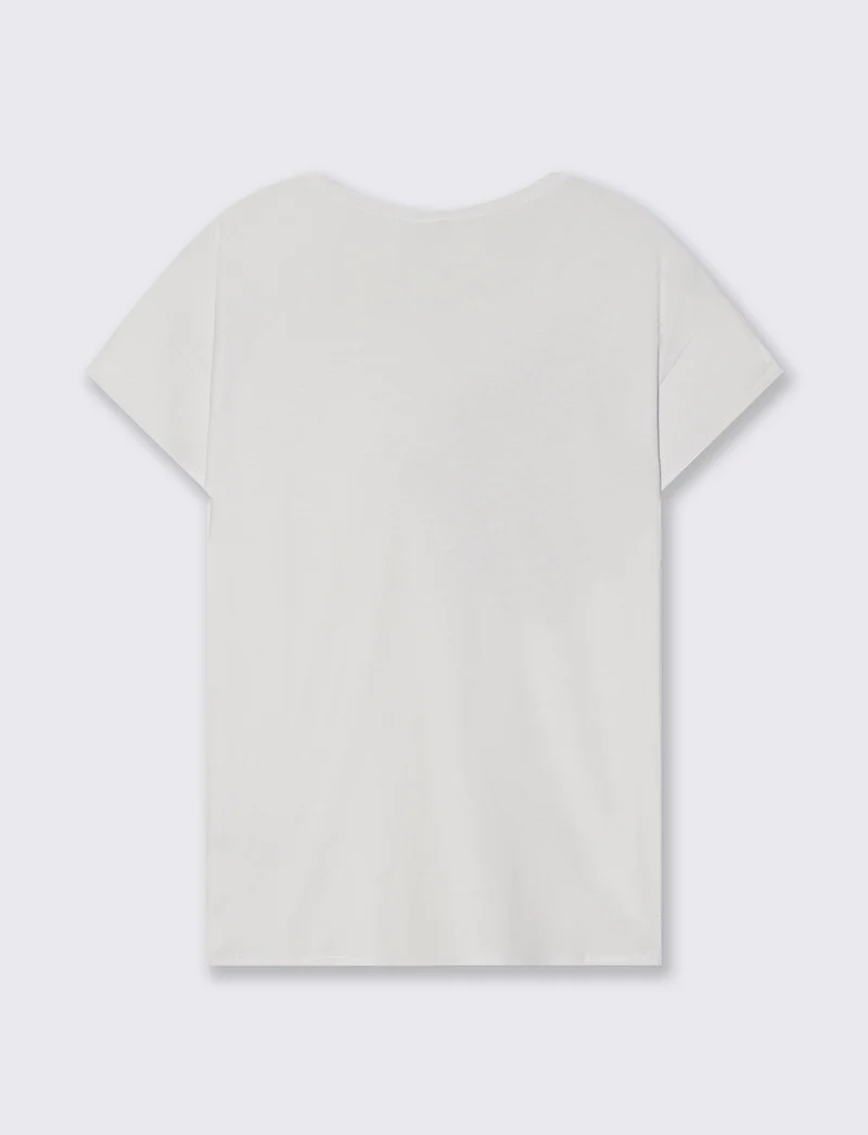 T-Shirt Manica Corta con Stampa e Paillettes - var 1