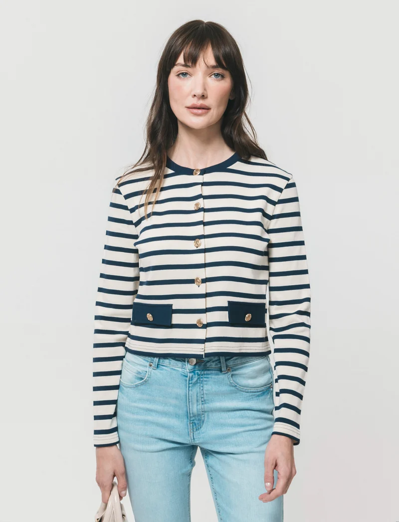 Cardigan a Righe Manica Lunga - var 2