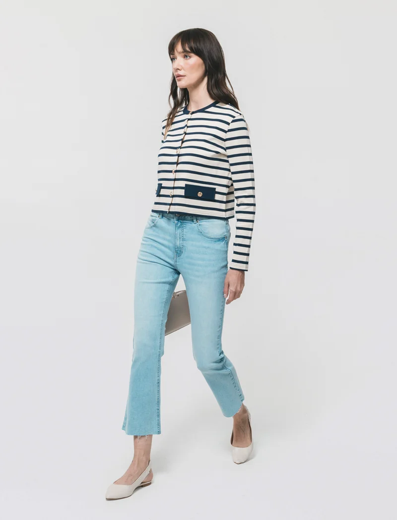 Cardigan a Righe Manica Lunga - var 2