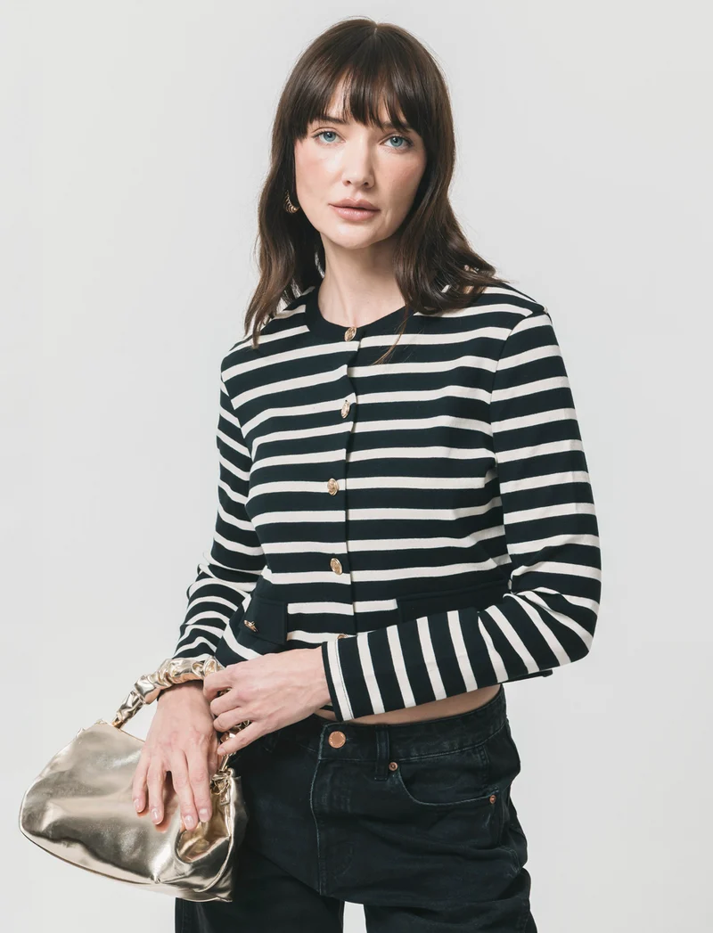 Cardigan a Righe Manica Lunga - var 1