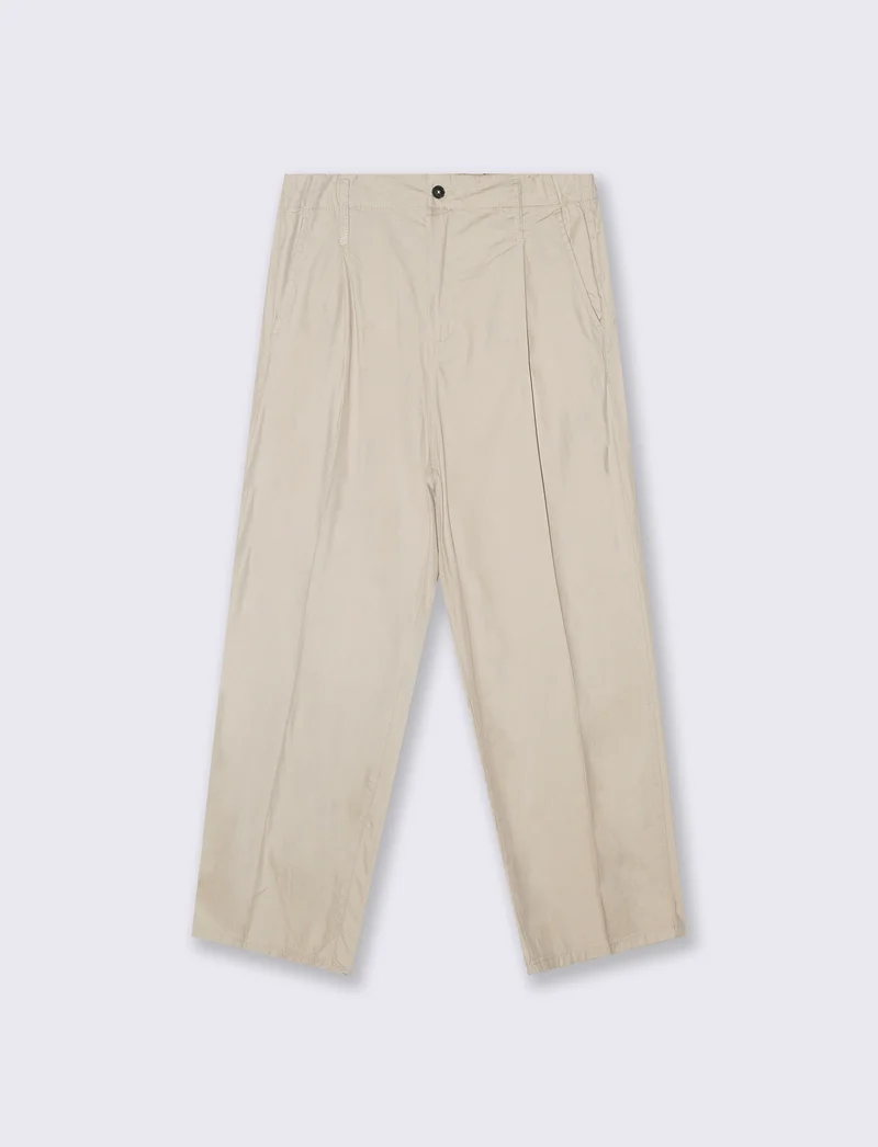 Pantaloni Chino Wide Leg in Twill - Sabbia