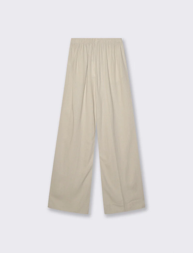 Pantaloni Elasticizzati con Coulisse e Tasche - Sabbia