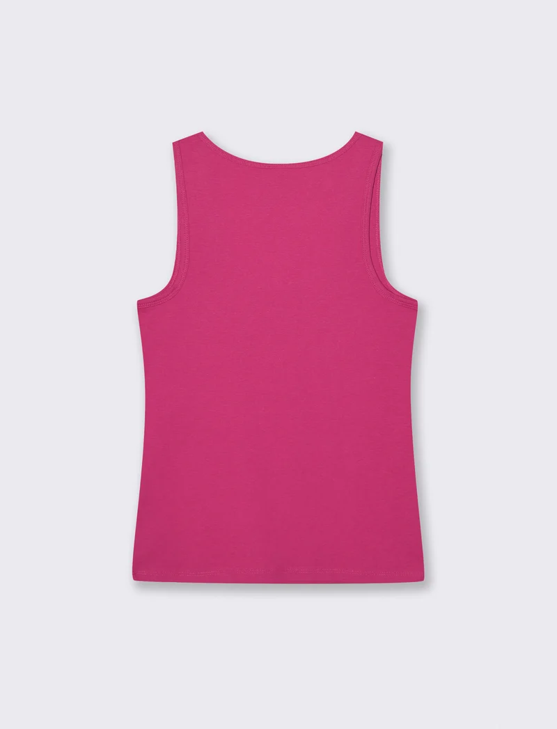 Canotta a coste con zip - Fuxia