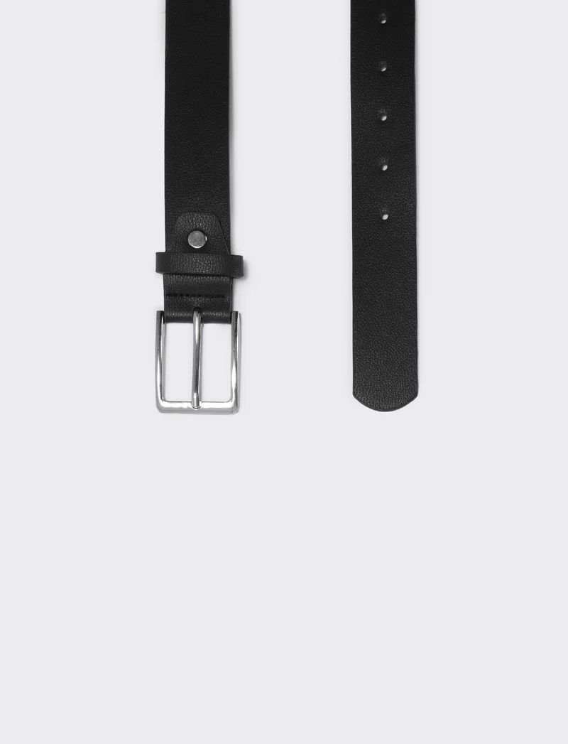 Cintura basic uomo 3,5 cm elegante e versatile - Nero
