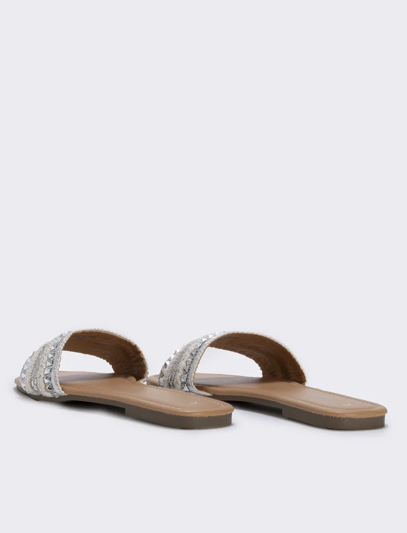 Mule argento con borchie da - Argento