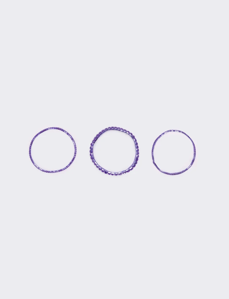 Bracciale elastico con strass - Viola