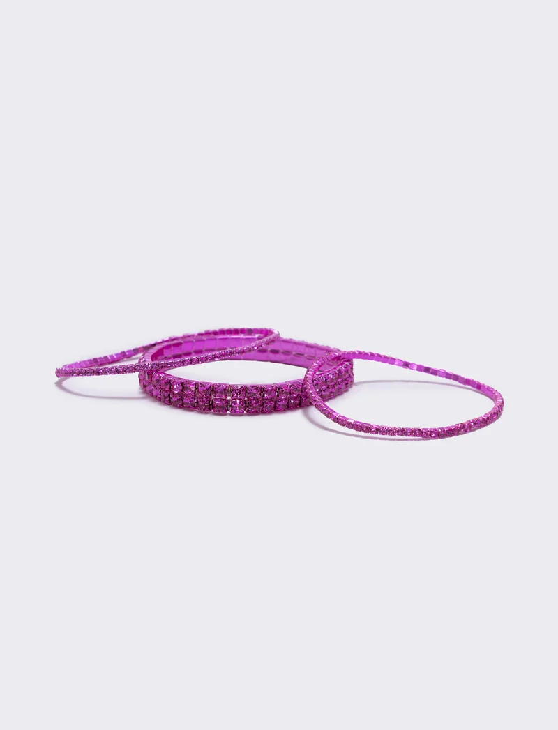 Bracciale elastico con strass - Rosa