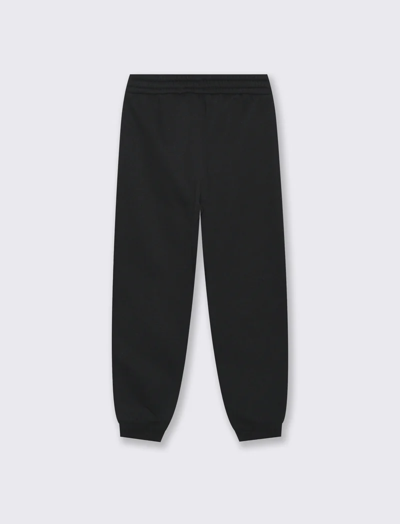 Pantalone in felpa morbida da bambina - Nero