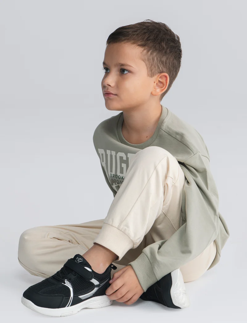 Jogger in cotone con tasconi e coulisse - Beige