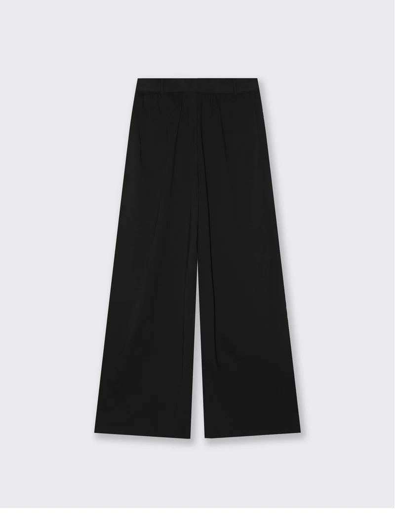 Pantalone con fusciacca e punto smock - Nero