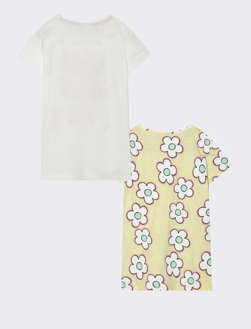 2 pack T-shirt mezza manica comode - Giallo