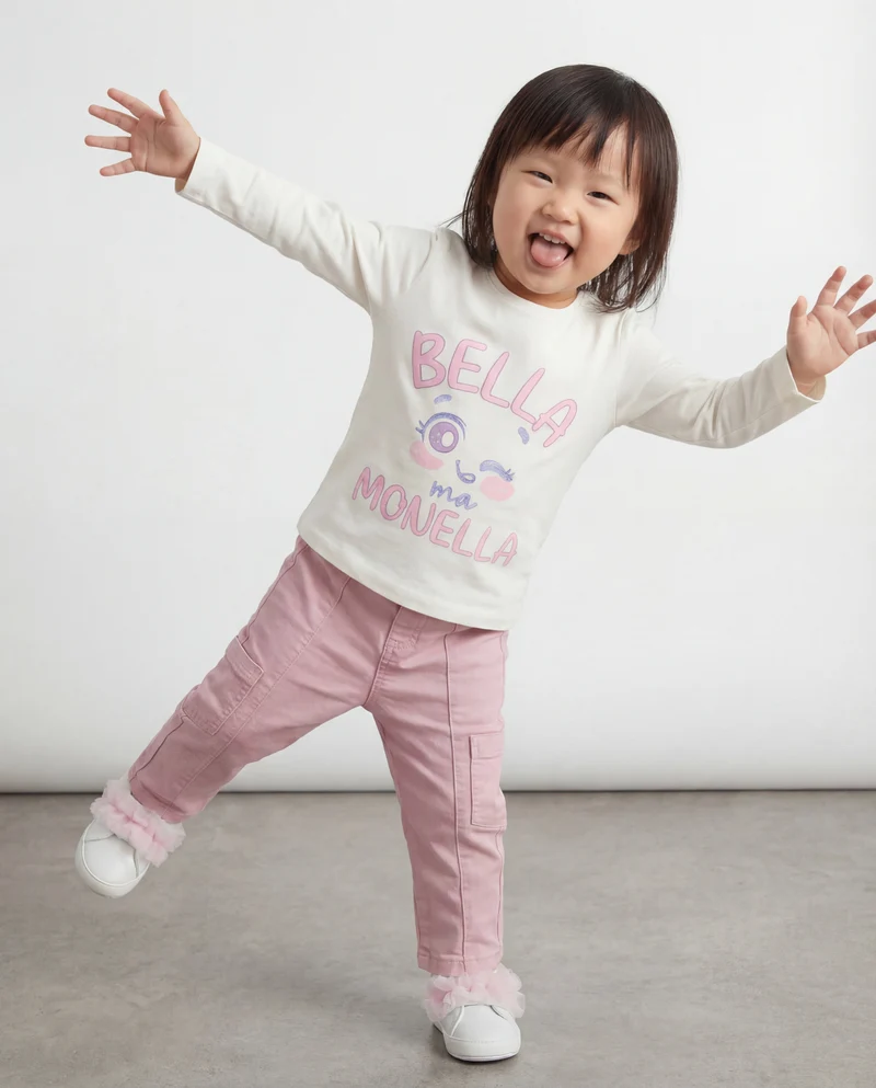 Pantaloni ampi con tasche laterali - Rosa chiaro