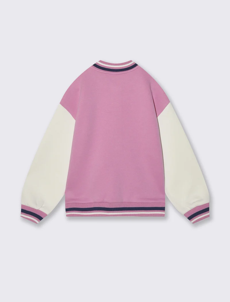 Felpa college per bambina alla moda - Rosa candy