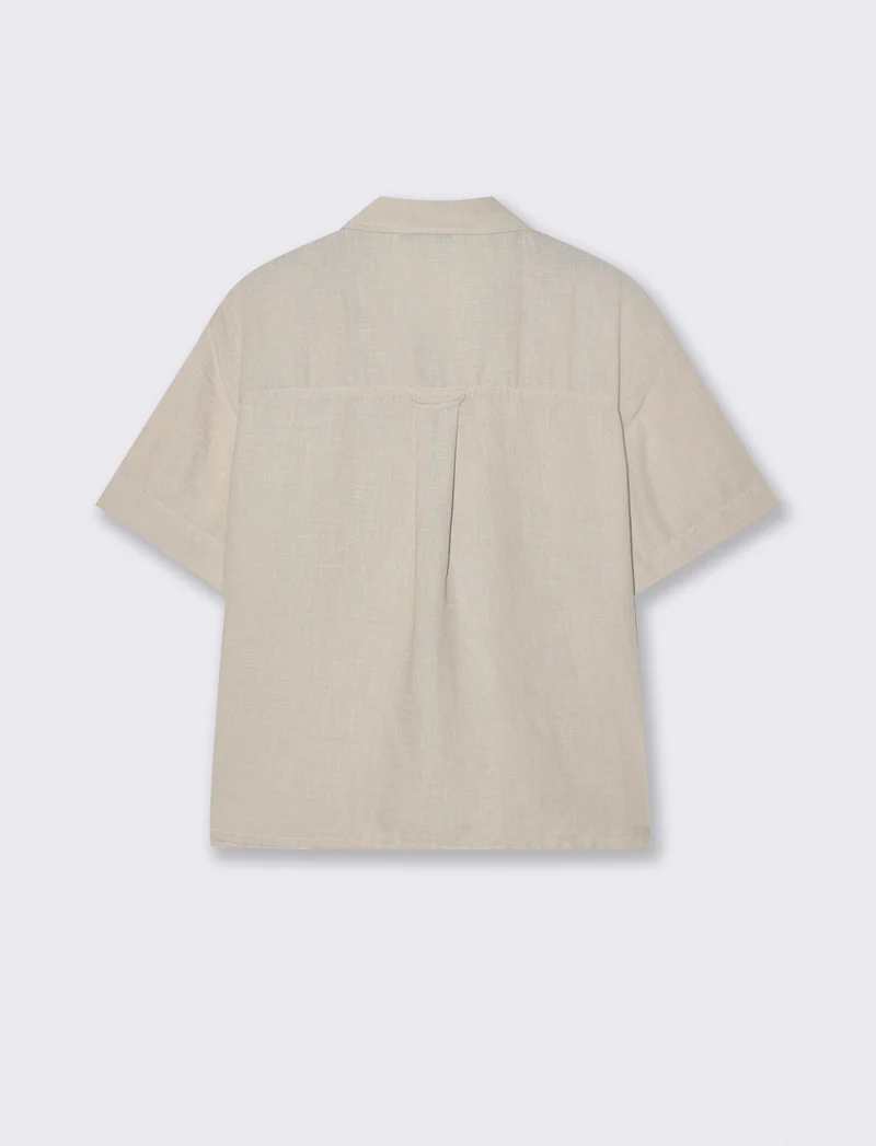 Camicia Manica Corta con Tasche a Toppa - Sabbia